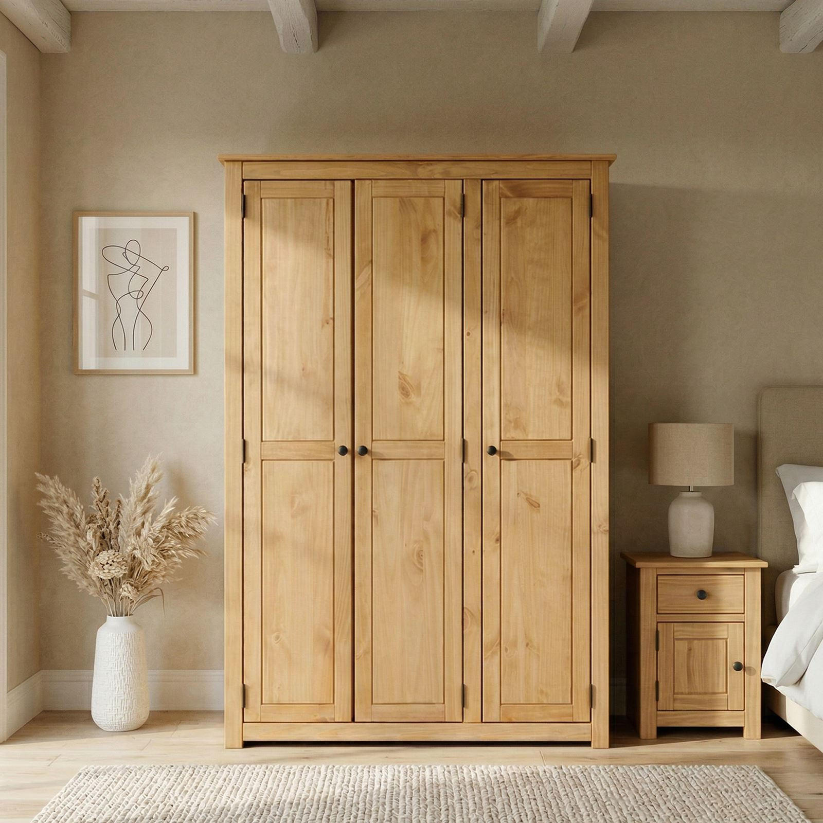 KLEIDERSCHRANK CANCUN - Kieferfarben, Holz (118/175/50cm) - CARO-Möbel