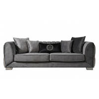 2 Sitzer SOFA Casablanca Samt Grau - Grau, Textil/Metall (210/75/95cm) - Villa Möbel
