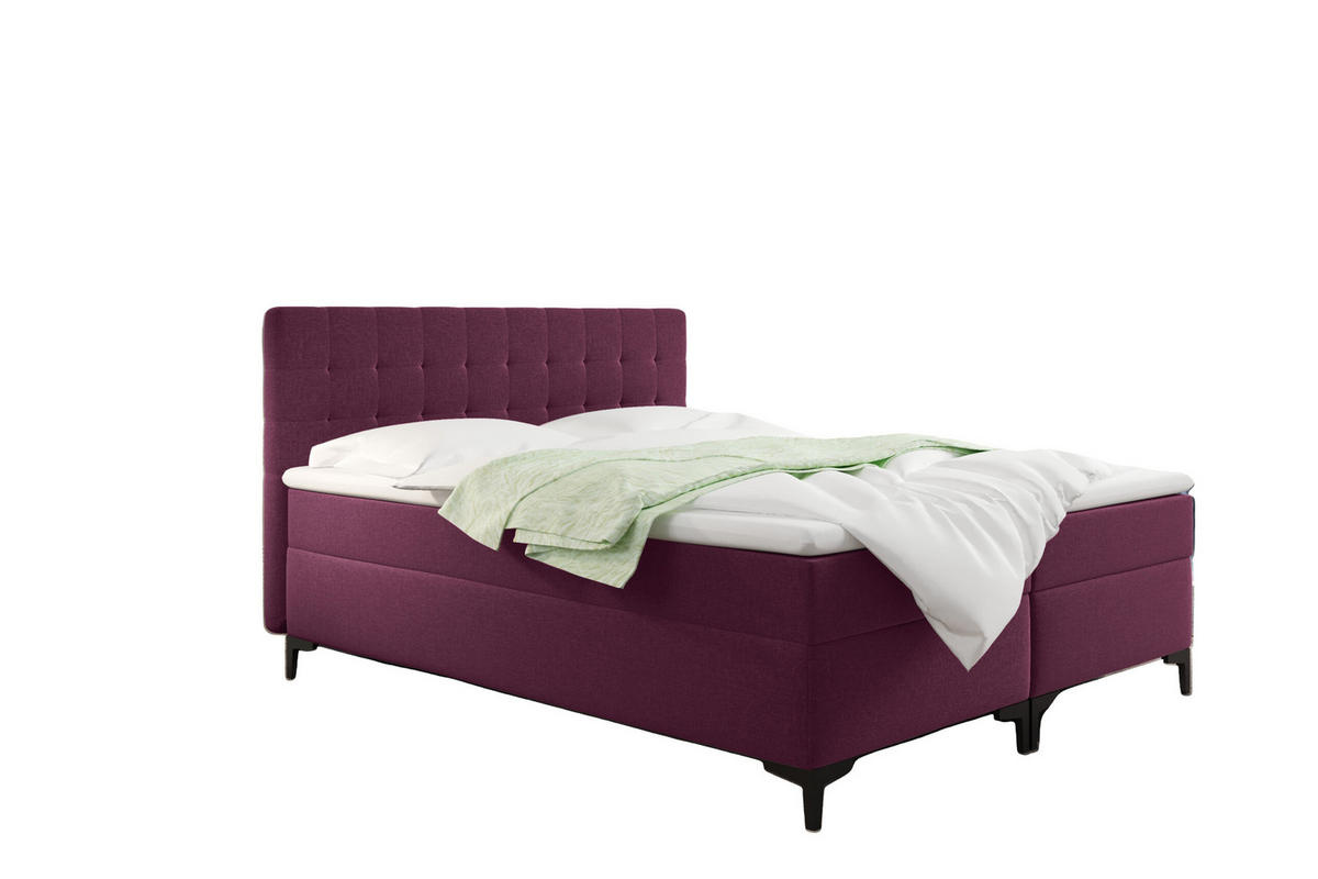 BOXBETT Mit Bettkasten Denver Stoff Muna Rosa 120x200 cm H3-Bonell - Rosa, Holz (120/200cm) - Kaiser Möbel