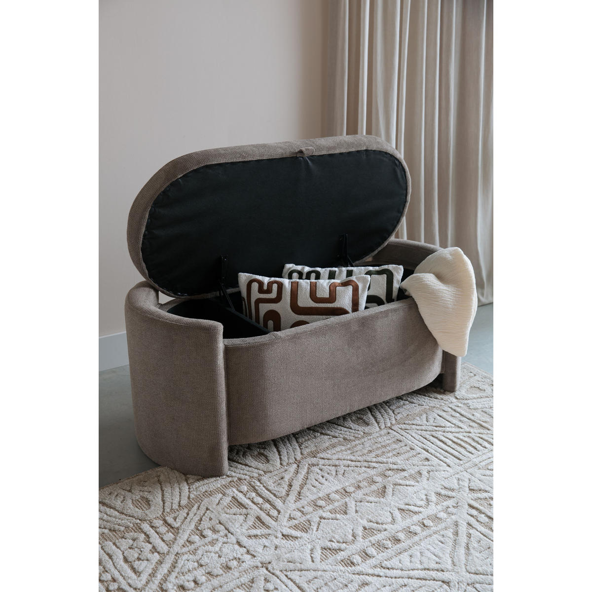 SITZBANK Miro mit Stauraum 108 cm - Grau, Textil (85/42/42cm) - Drawer