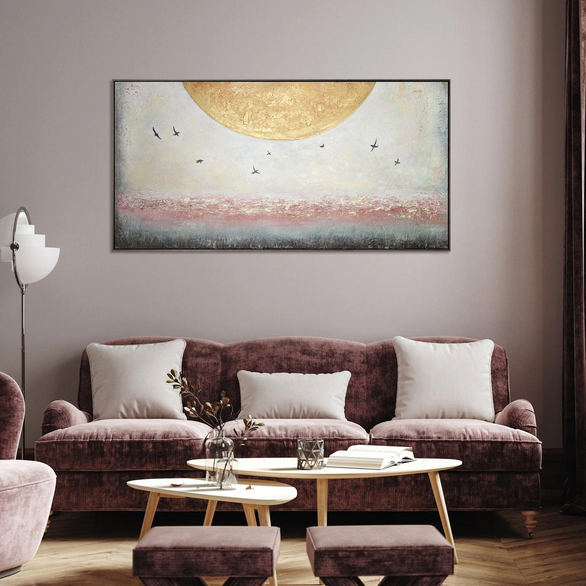 GEMÄLDE Sonnenenergie Schattenfugenrahmen Grau 160x80 cm - Grau, Holz (160/80cm) - YS-art gallery