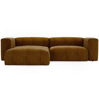 ECKSOFA Landi Braun Links - Schwarz/Braun, Kunststoff/Textil (180/240cm) - Graingold