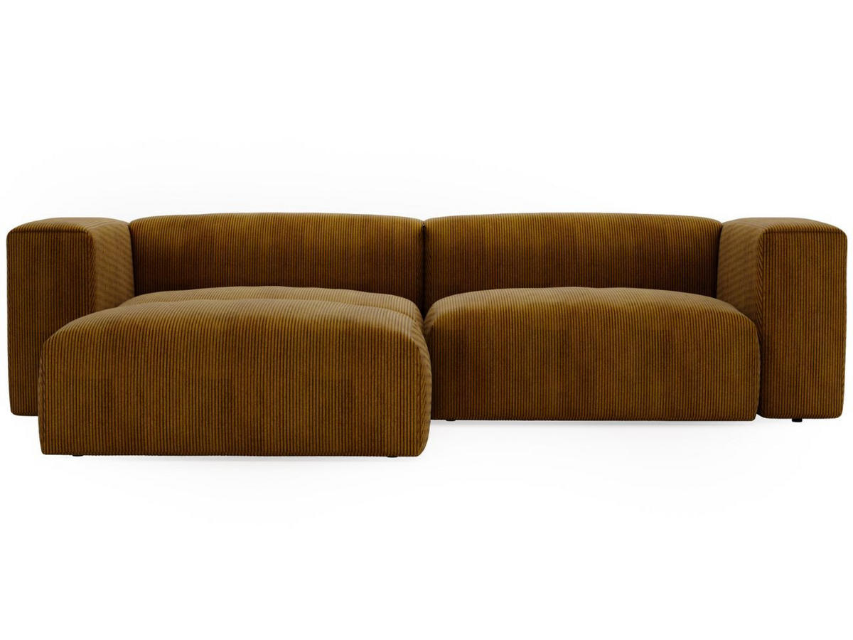 ECKSOFA Landi Braun Links - Schwarz/Braun, Kunststoff/Textil (180/240cm) - Graingold