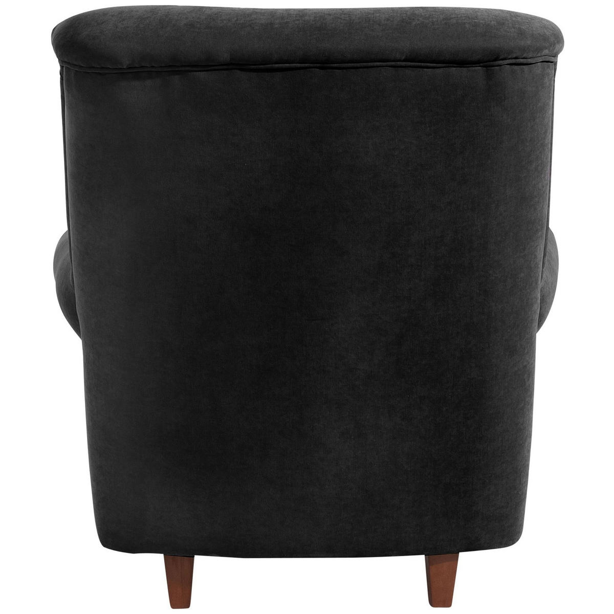 HOCHLEHNSESSEL Katrin Bezug Veloursstoff Buche nussbaum dunkel / schwarz - Schwarz, Kunststoff (91/98/90cm) - 58aufmkessel