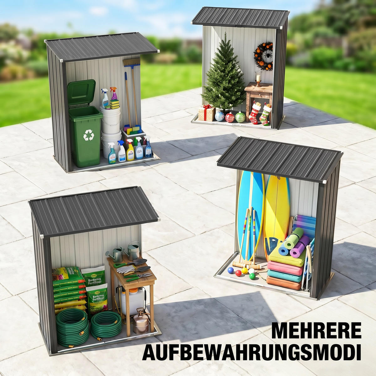 GARTENHAUS Schwarz 1 Stück - Schwarz, Kunststoff/Metall (94.5/196/161.5cm) - GiPP