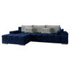 ECKSOFA Bangkok Premium, Seite: Links - Silberfarben/Dunkelblau, Holz/Textil (310/175cm) - MIRJAN24