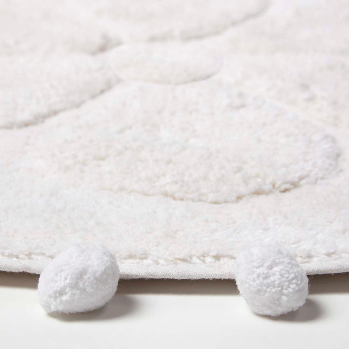 BADEMATTE Blume rund 60 cm, Baumwolle - Weiß, Textil (60/60cm) - Homescapes