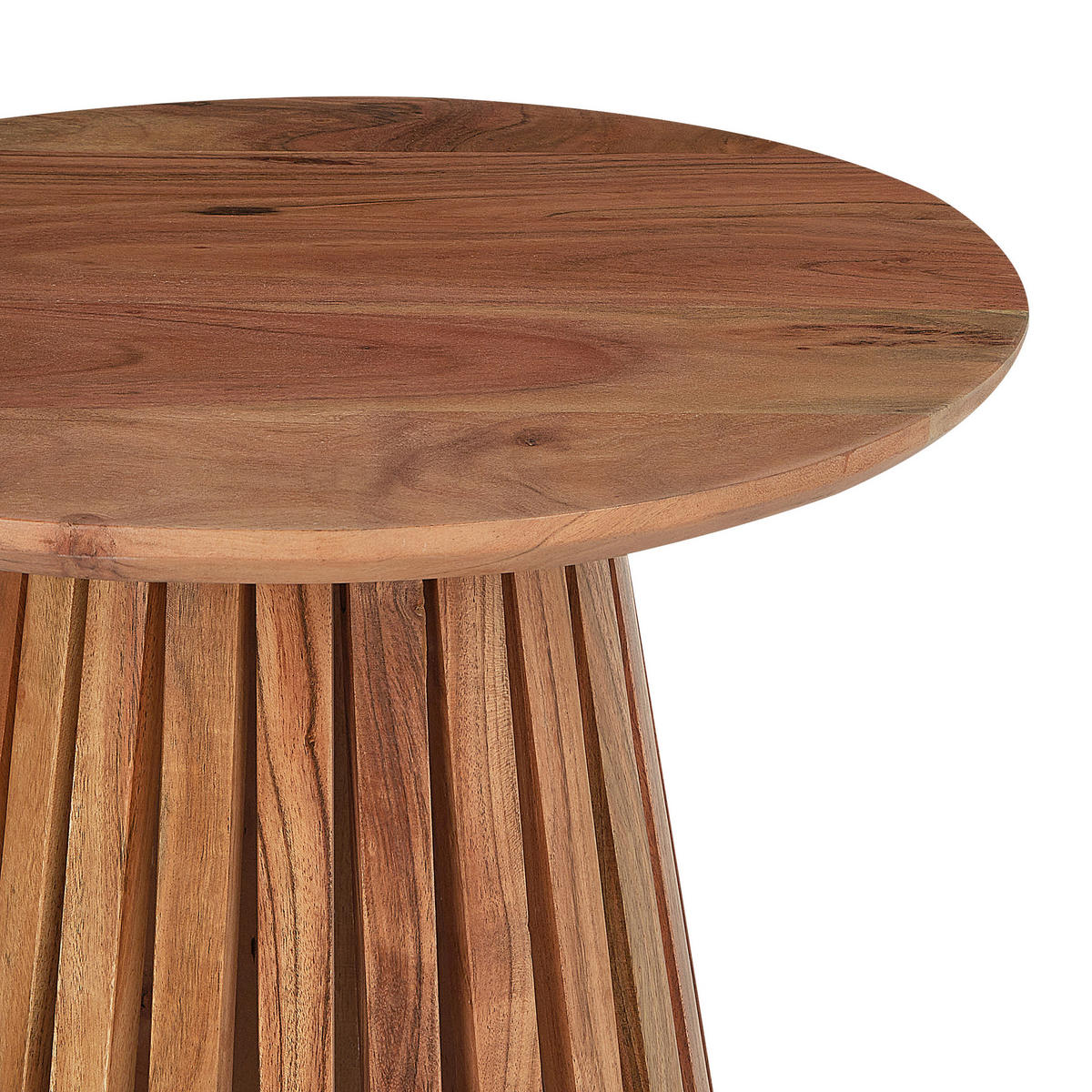 COUCHTISCH Akazienholz dunkelbraun rund 50 cm Mesilla - Dunkelbraun, Holz (50/50/48cm) - Beliani