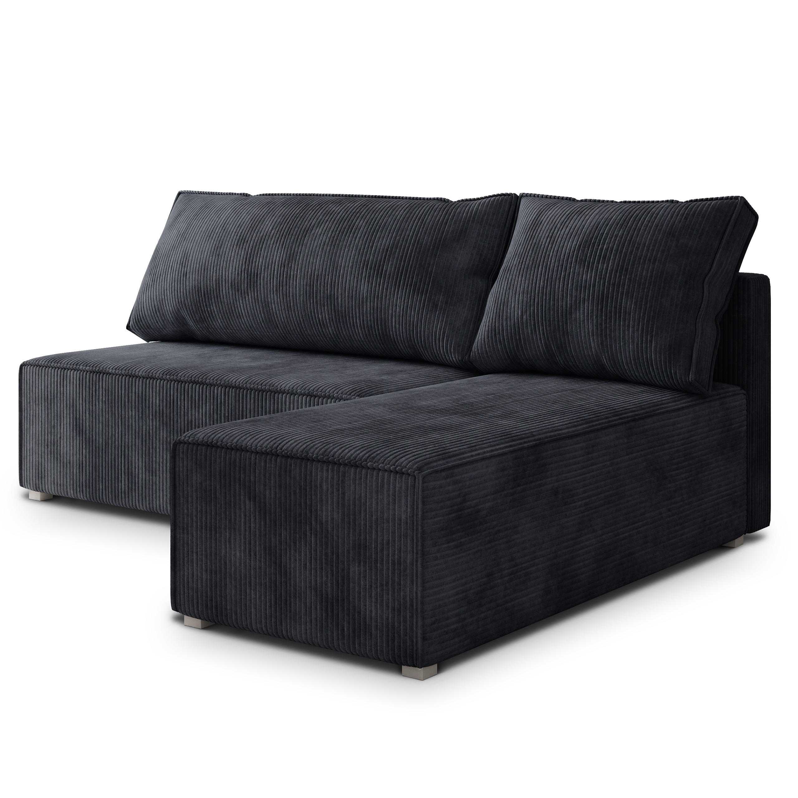 ROHOVÁ SEDAČKA BRISO černá - šedá/černá, dřevo/textil (200/140cm) - MASSENO