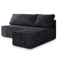 ROHOVÁ SEDAČKA BRISO černá - šedá/černá, dřevo/textil (200/140cm) - MASSENO