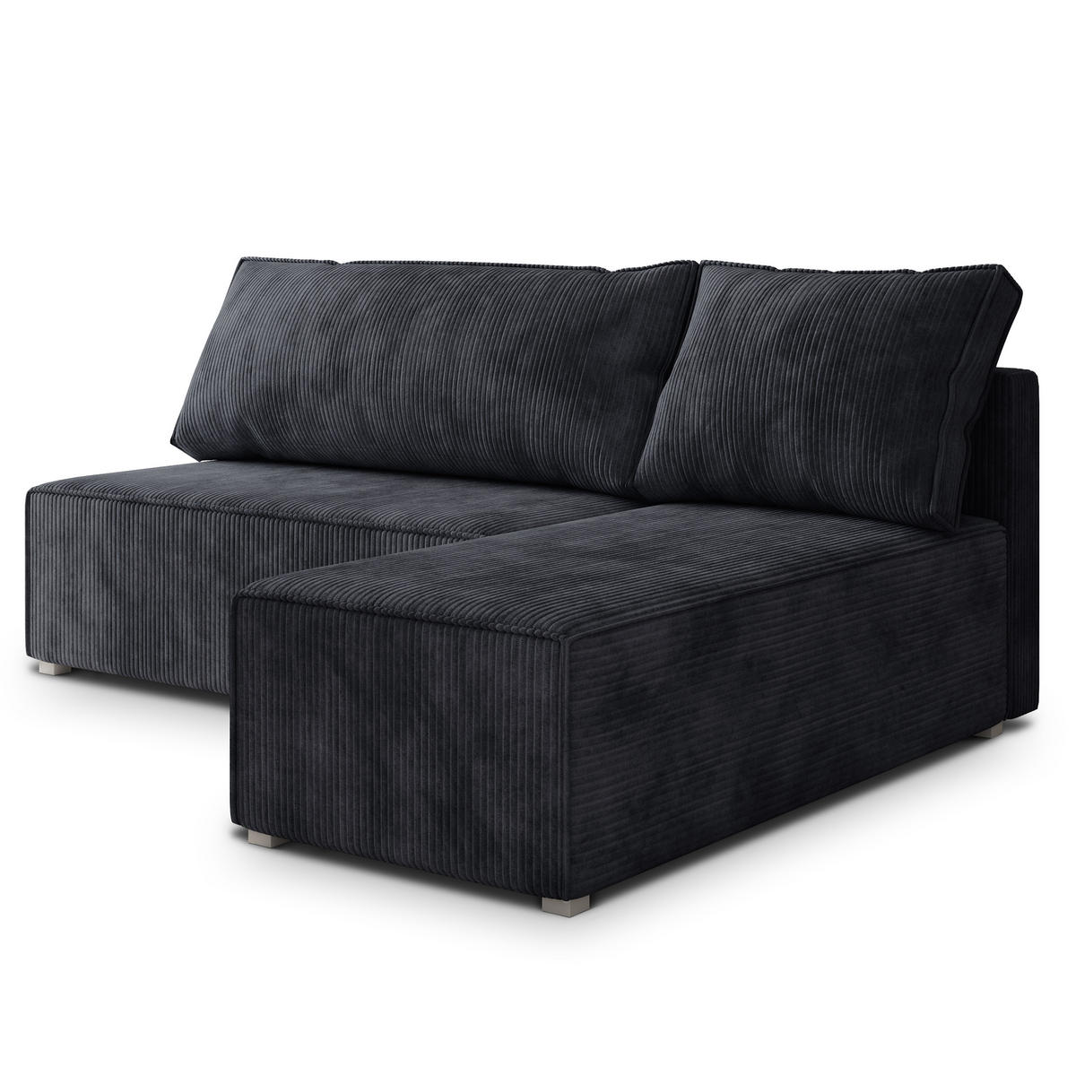 ROHOVÁ SEDAČKA BRISO černá - šedá/černá, dřevo/textil (200/140cm) - MASSENO