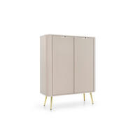 SIDEBOARD ZOVA Beige, Gold 103x39x129 cm - Beige/Goldfarben, Holzwerkstoff (103/129/39cm) - FURNLUX