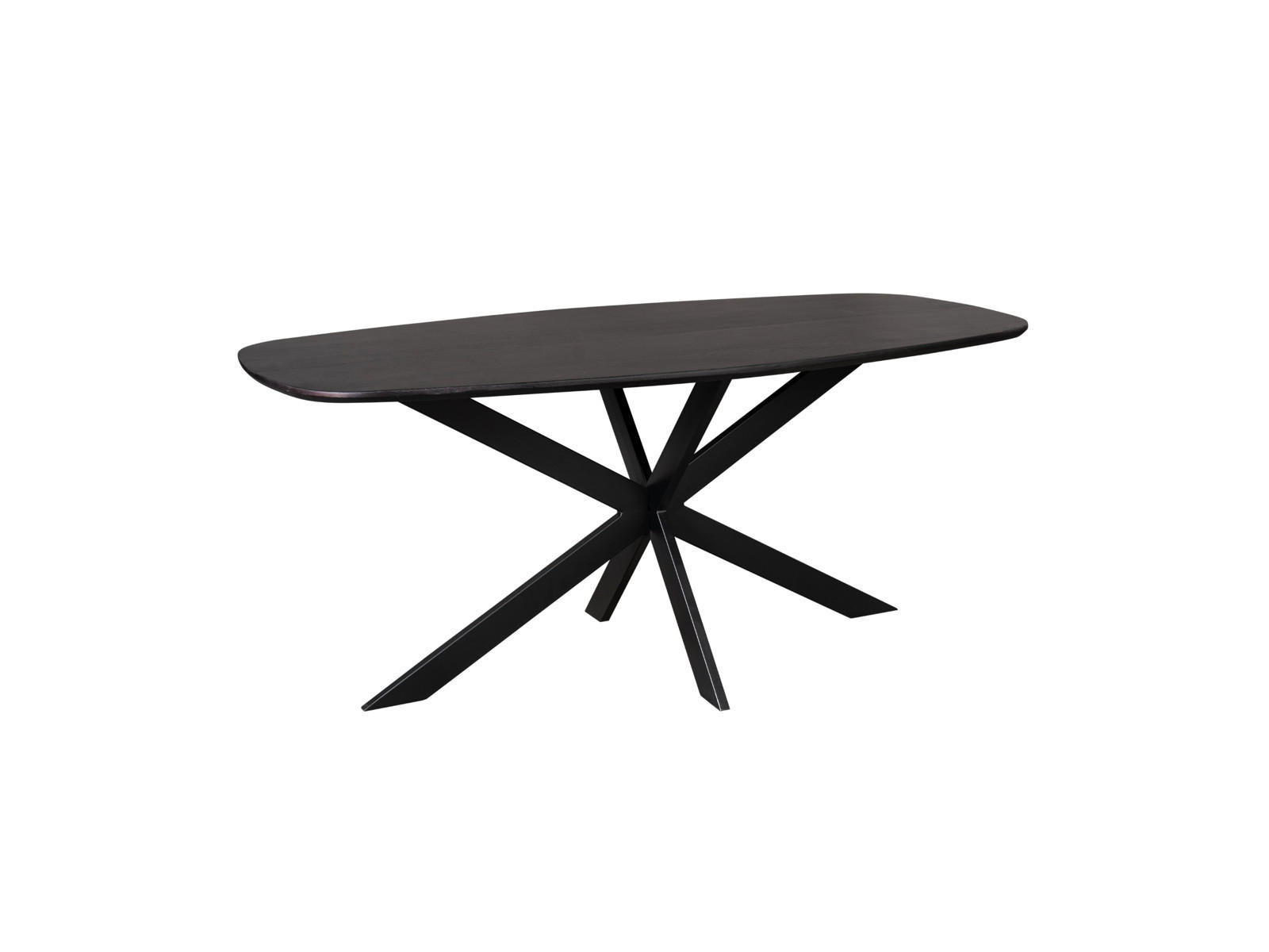 ESSTISCH Ferro Eichenholz 180 cm X 90 cm Schwarz - Schwarz, Metall (90/180/76cm) - Villa Möbel