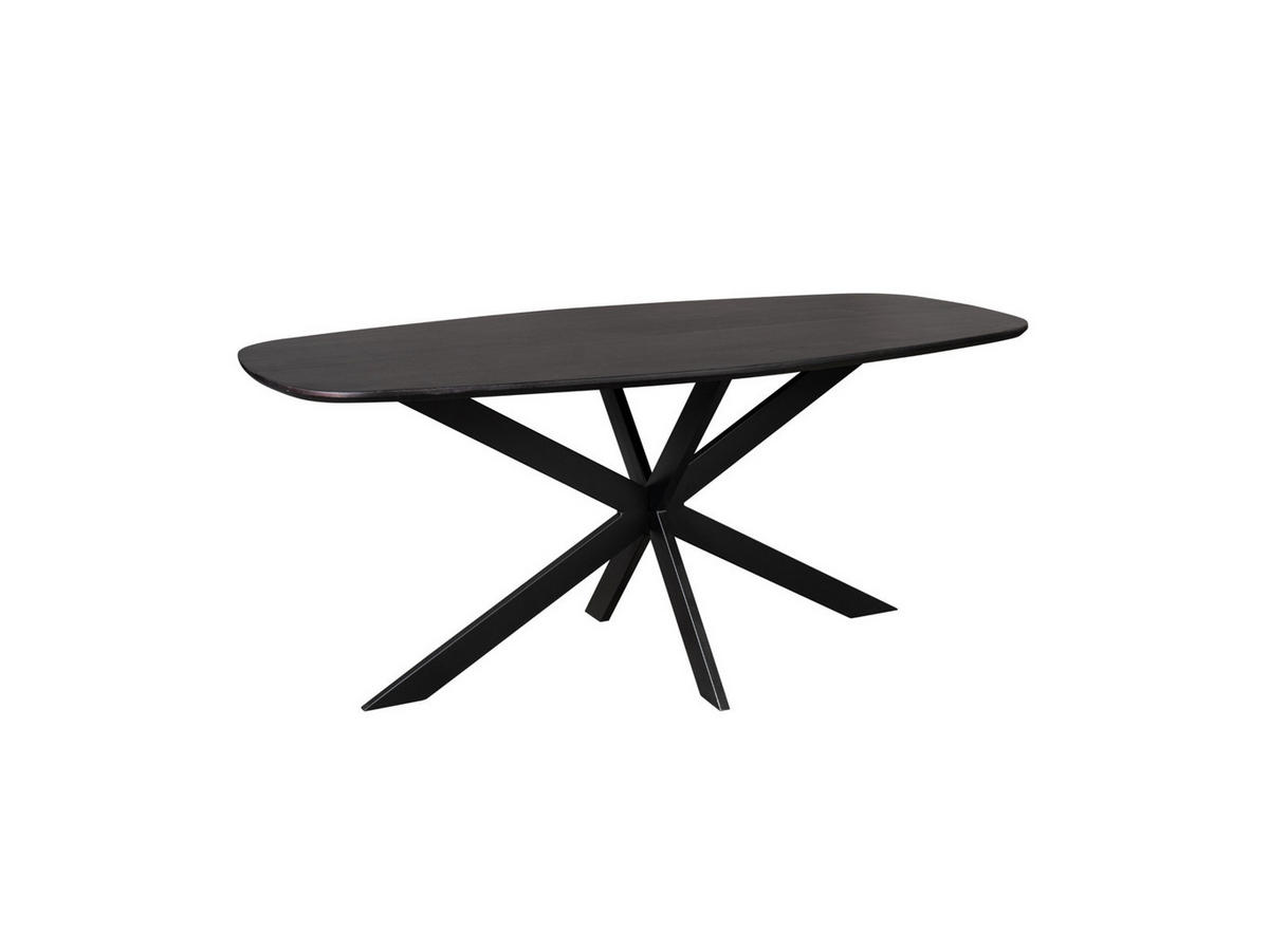 ESSTISCH Ferro Eichenholz 180 cm X 90 cm Schwarz - Schwarz, Metall (90/180/76cm) - Villa Möbel