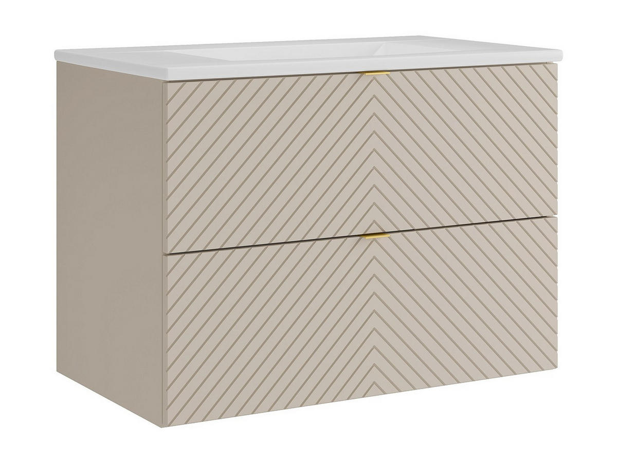 EINZELWASCHTISCH - 80 cm x 46.5 cm - Holz, Platte - Beige - DORIONI - Beige, Holz (80/61.6/46.5cm) - Vente-Unique