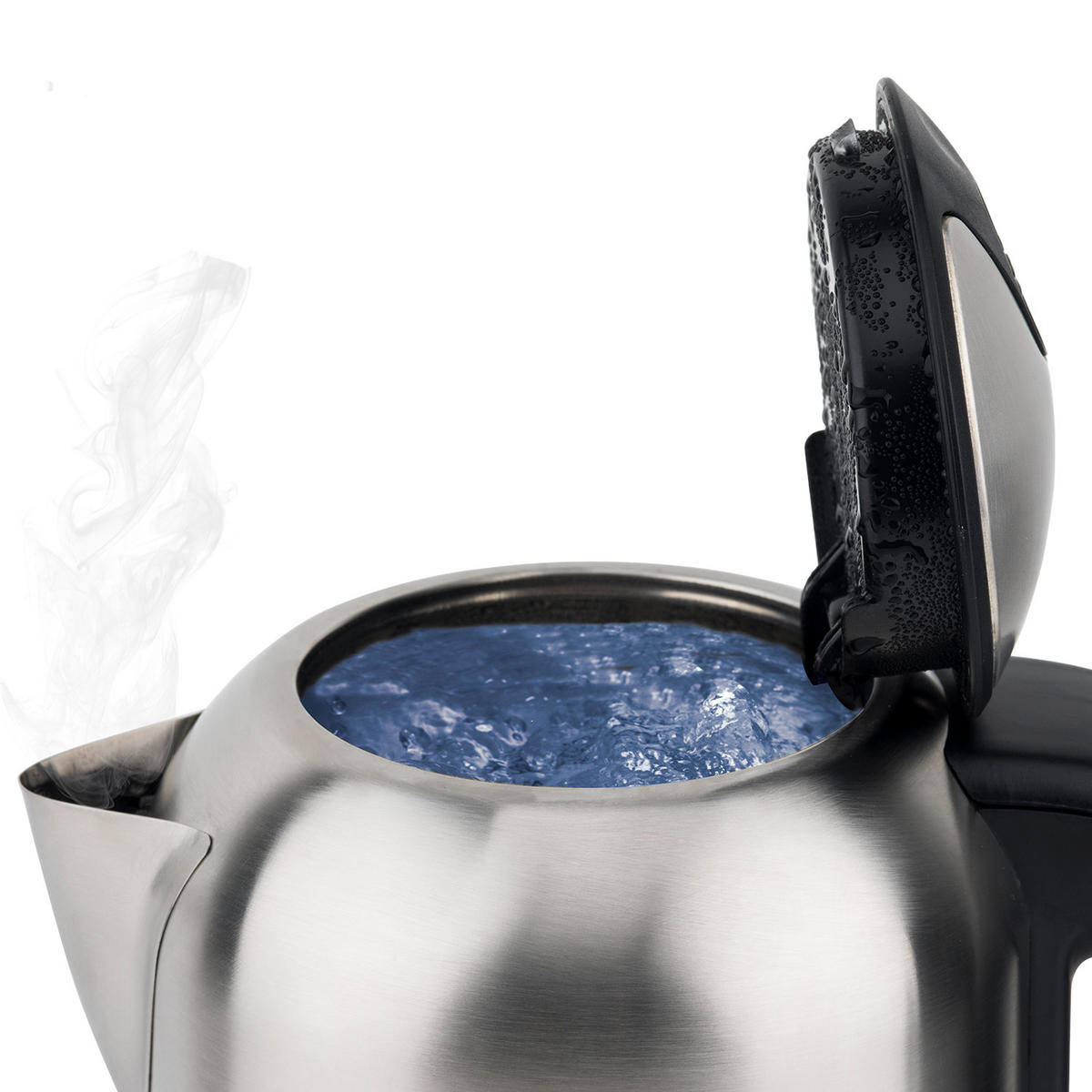 WASSERKOCHER BOE50 Silber, Programmierbar - Silberfarben/Schwarz, Metall (15/27/23.7cm) - HKoenig