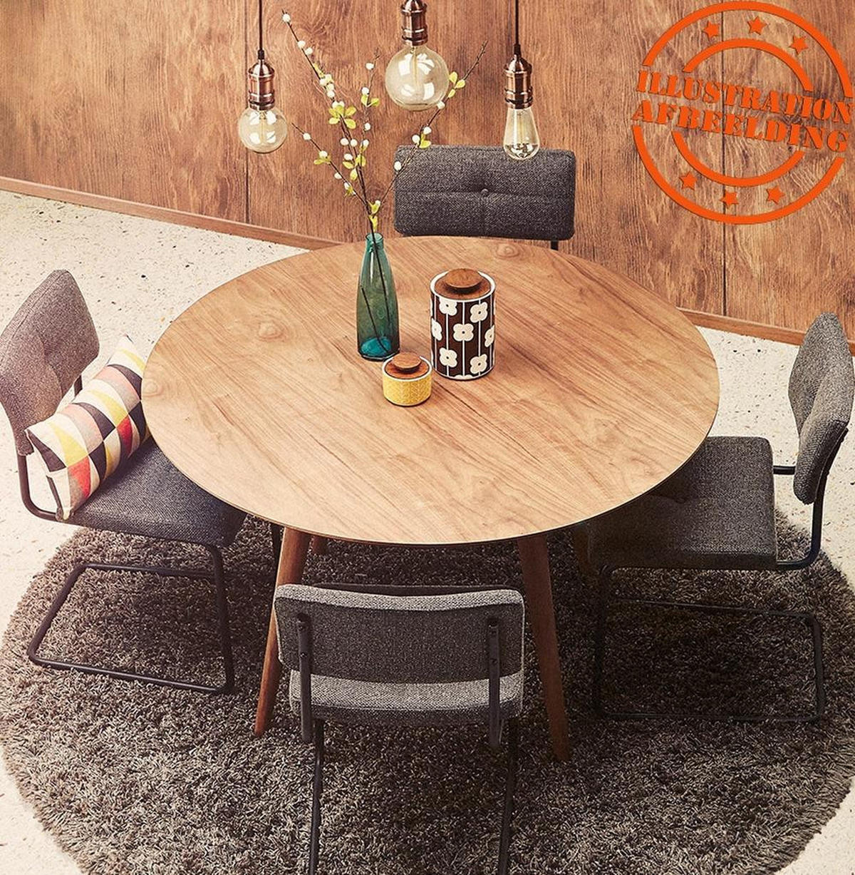 ESSTISCH Rund Holz Skandi-Stil Langlebig Ø120 LIRAXO, Braun 120x120x75 cm - Braun, Holz/Holzwerkstoff (120/120/75cm) - KADIMA DESIGN