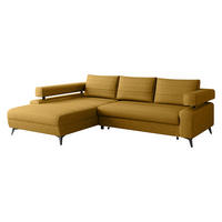 ECKSOFA Rosa, Seite: Links OT-2R - Hellbraun/Schwarz, Holz/Textil (265/184cm) - MIRJAN24