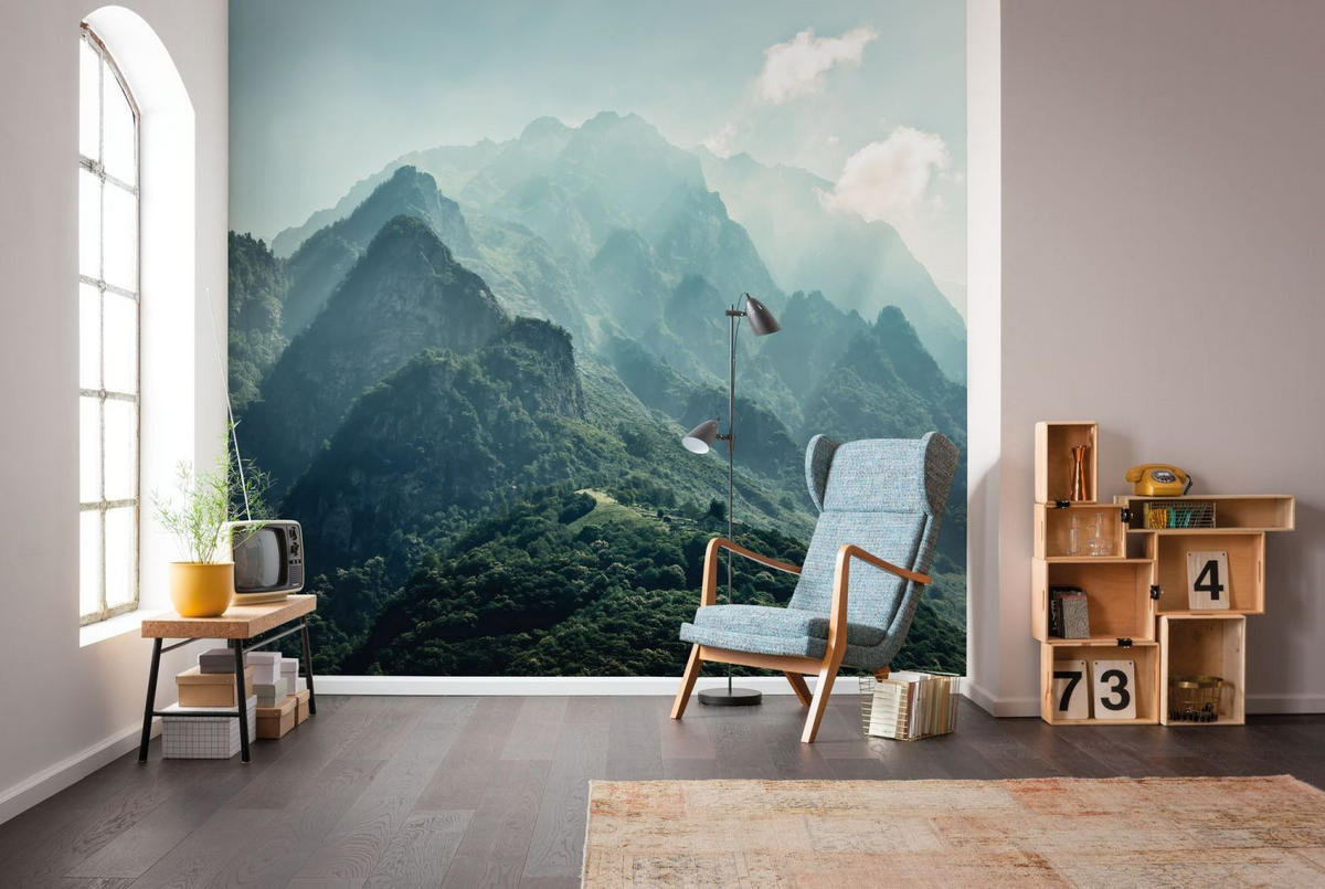 FOTOTAPETE Landschaft 300 x 250 cm - Grün, Papier (300/250cm) - Sanders & Sanders