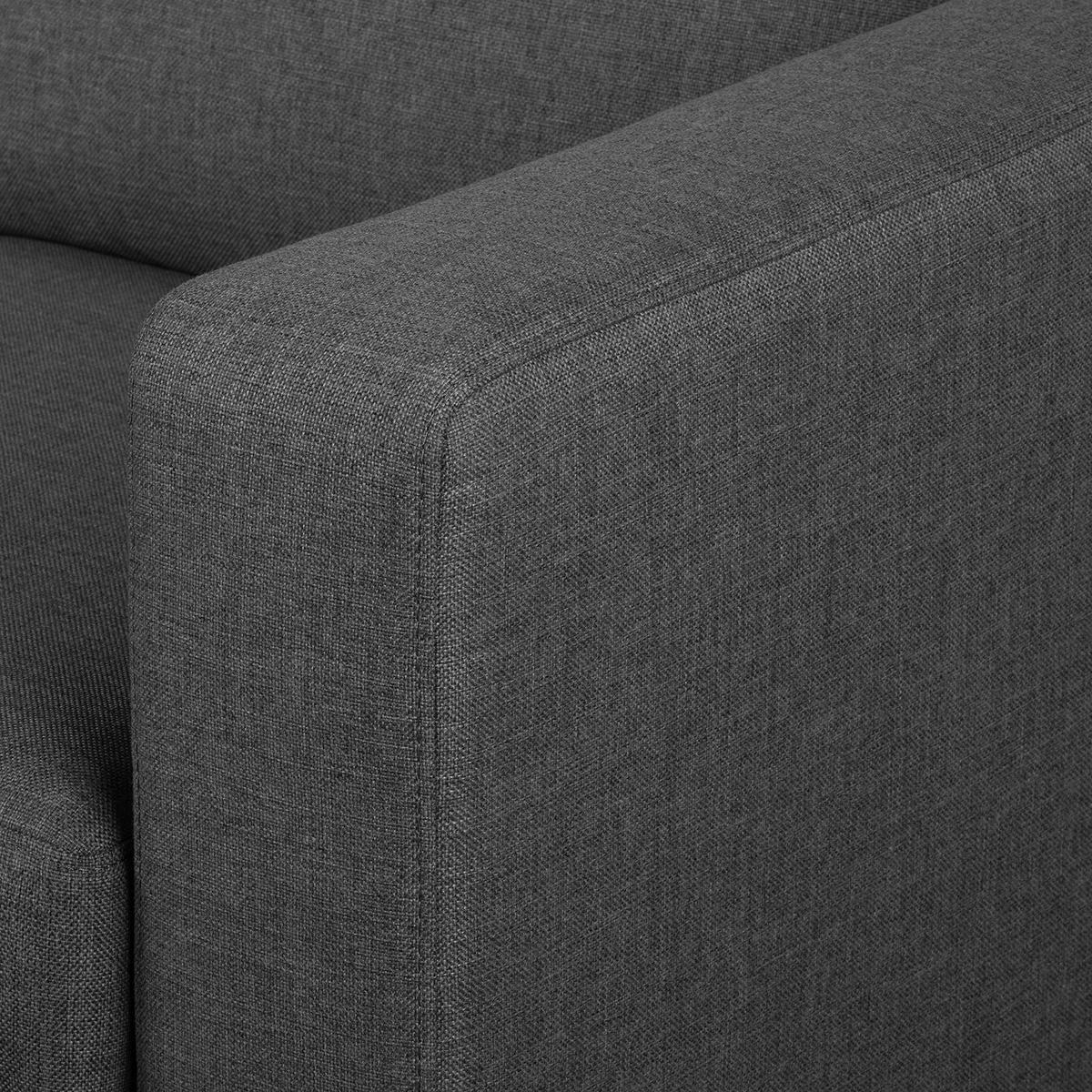 ECKSOFA 1-SITZER mit Longchair - Dunkelgrau, Holz/Buchenholz (154/140cm) - home24
