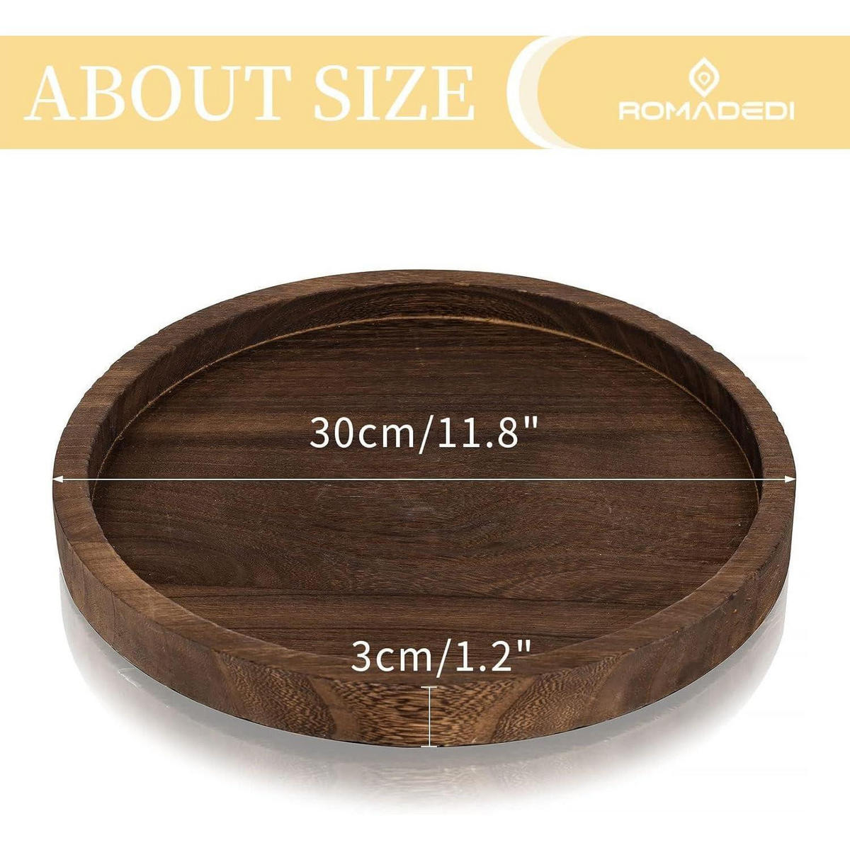 HOLZTABLETT rund 30 cm - Braun, Holz (30/4/30cm)