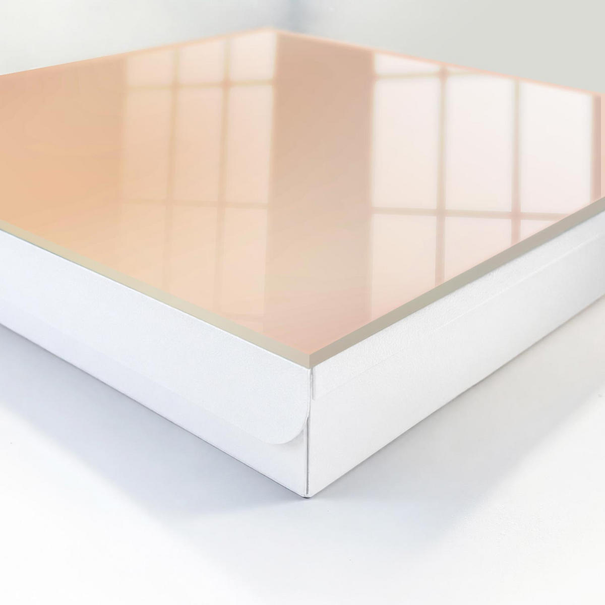 SCHLÜSSELBOX Weiß 30x30 cm – Türöffnung nach rechts - Pastellfarbene Stimmung - Beige, Metall (30/30/5cm) - TULUP