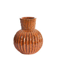 VAZE Zirja Orange 25/25/30 cm - Orange, Keramik (30cm) - Light & Living