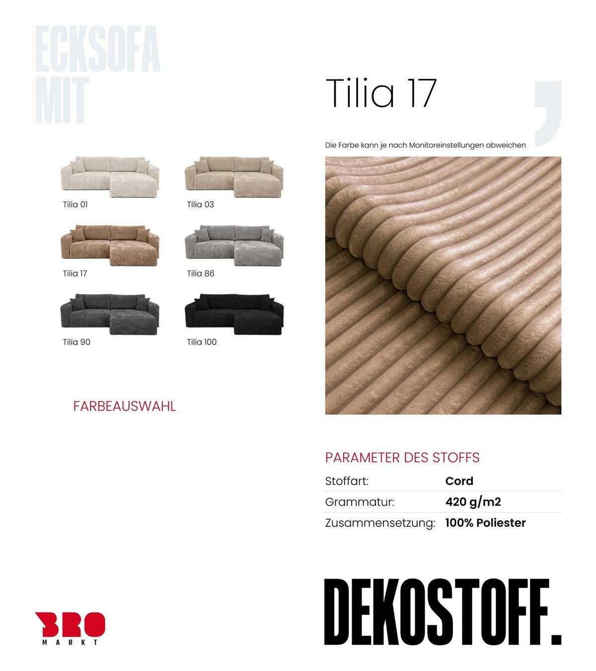 ECKSOFA mit Schlaffunktion TILIO Braun - Braun, Textil (244/148cm) - Bromarkt