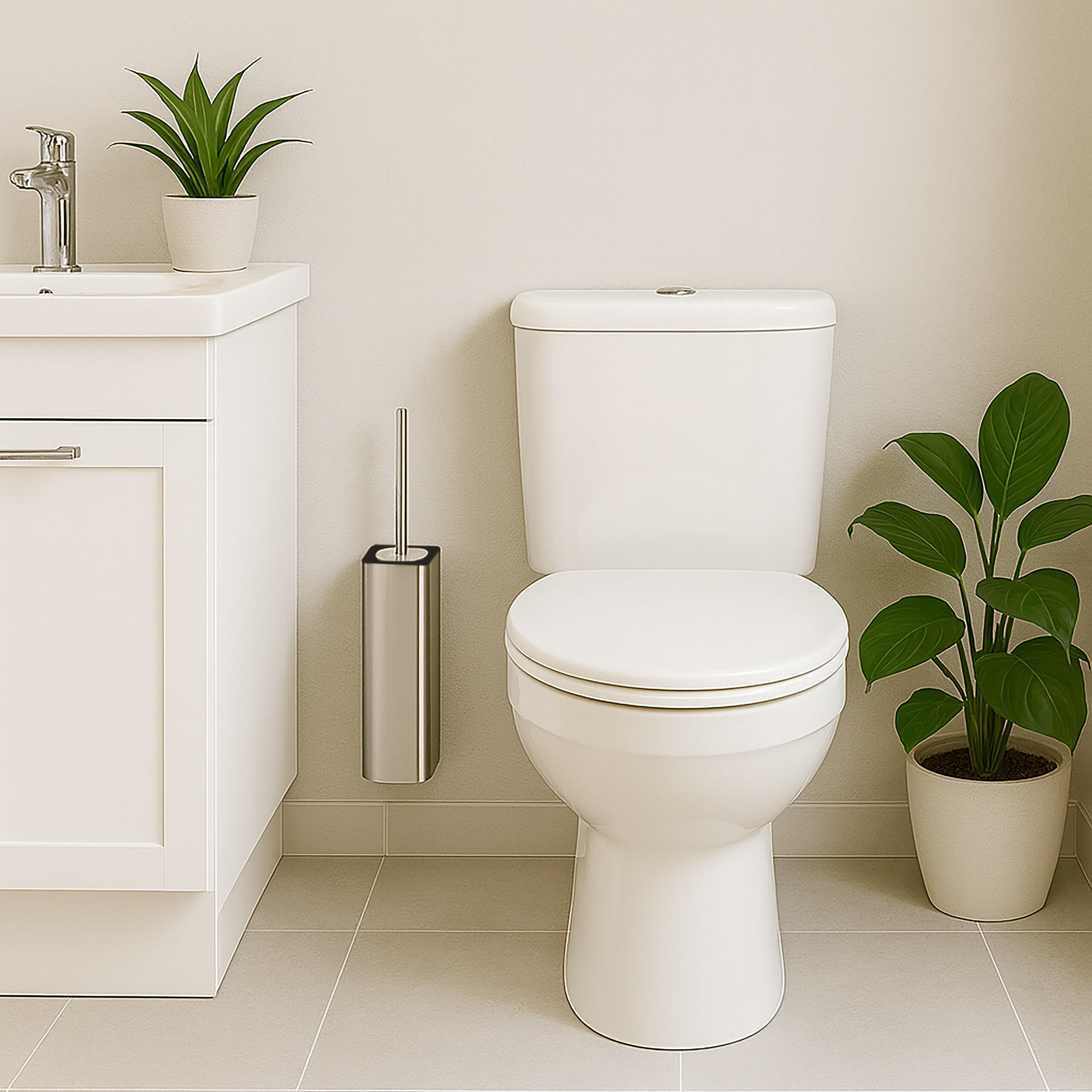TOILETTENBÜRSTE - Silberfarben, Kunststoff/Metall (9.5/36.5/10.5cm) - Relaxdays