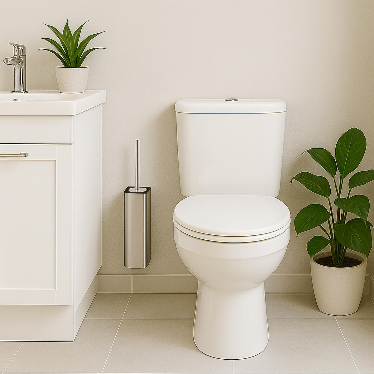 TOILETTENBÜRSTE - Silberfarben, Kunststoff/Metall (9.5/36.5/10.5cm) - Relaxdays