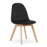 STUHL SORANO 1 Stück, Schwarz, mit Samtstoff gepolstert - Schwarz, Holz/Textil (45/82/54cm) - Komodee