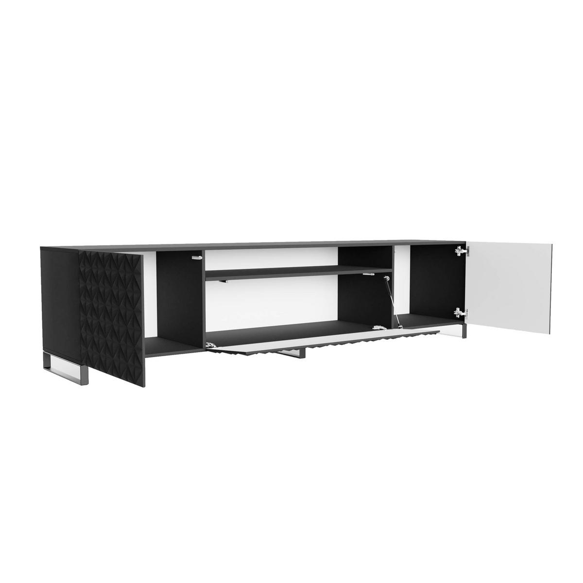 TV-SCHRANK CALI - Schwarz, Holzwerkstoff (200/53/41cm) - Meblini