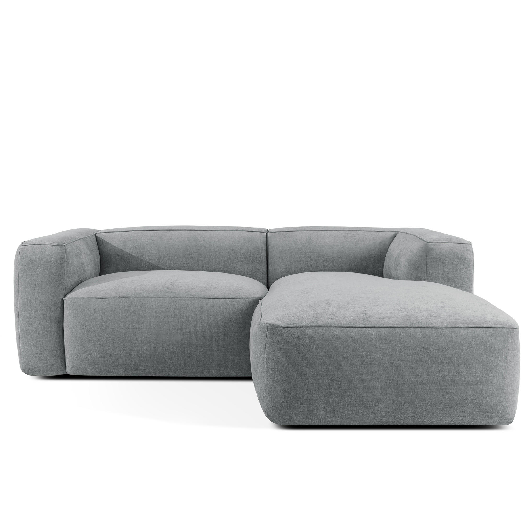 ECKSOFA RECHTS FUBBO, Grau - Grau, Holz/Holzwerkstoff (225/176cm) - KONSIMO®
