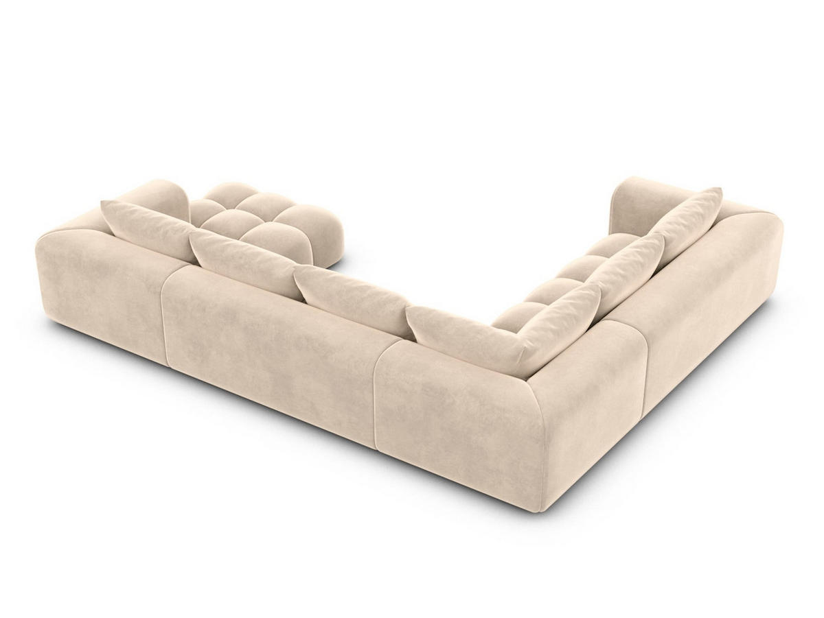 WOHNLANDSCHAFT Casaluna U-Form Creme Samtstoff - Creme, Kunststoff (338/88/267cm)