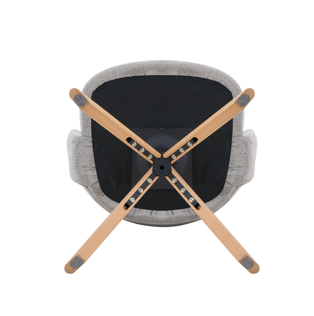 ESSZIMMERSTUHL 2er-Set drehbar 81,5 cm Stoff Grau Massivholz - Grau, Holz (47.5/81.5/47cm) - Meubliv