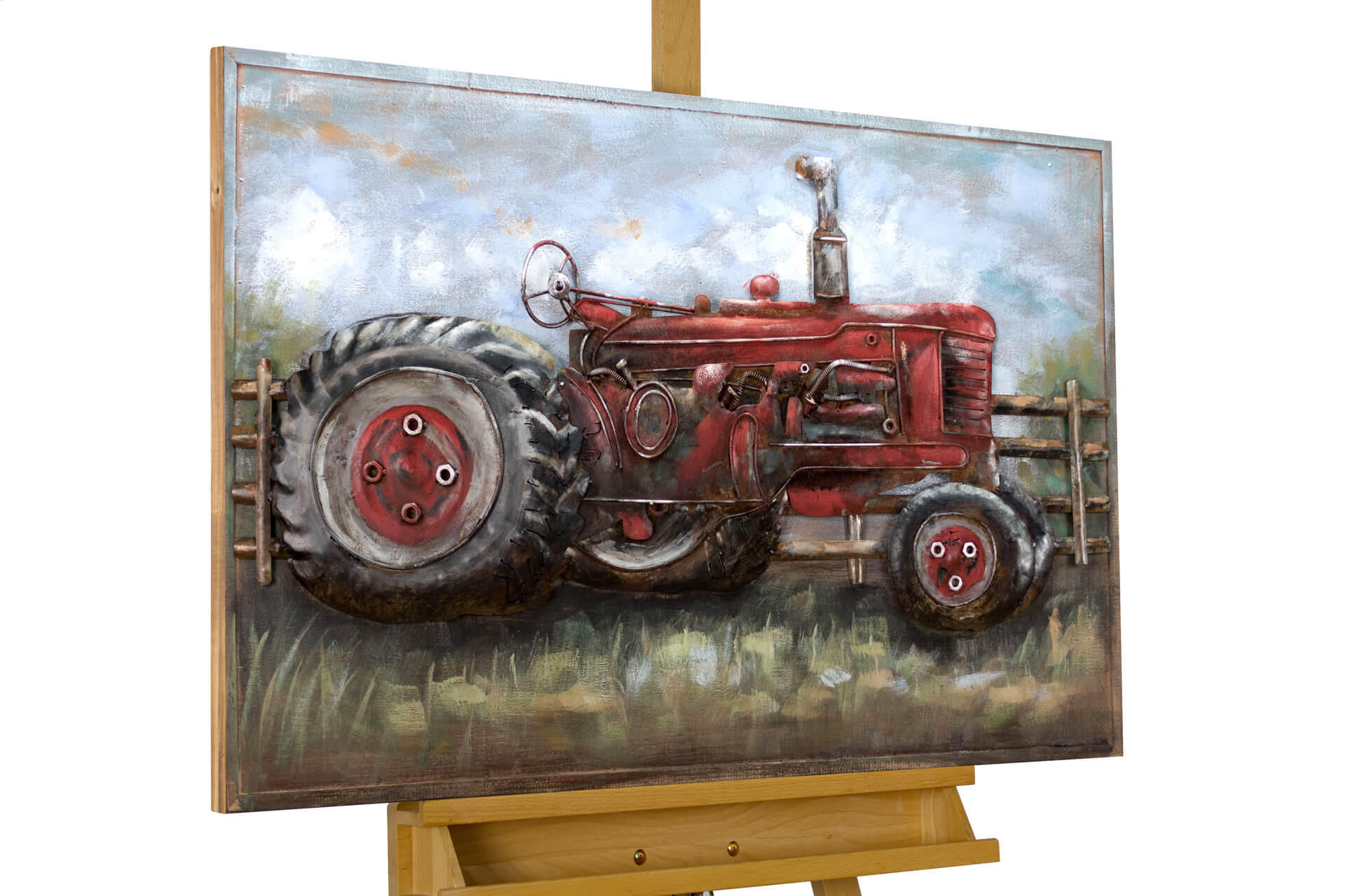 METALLBILD Blau 90/60 cm - Blau/Rot, Metall (3.01/60cm) - KUNSTLOFT