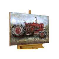 METALLBILD Blau 90/60 cm - Blau/Rot, Metall (3.01/60cm) - KUNSTLOFT