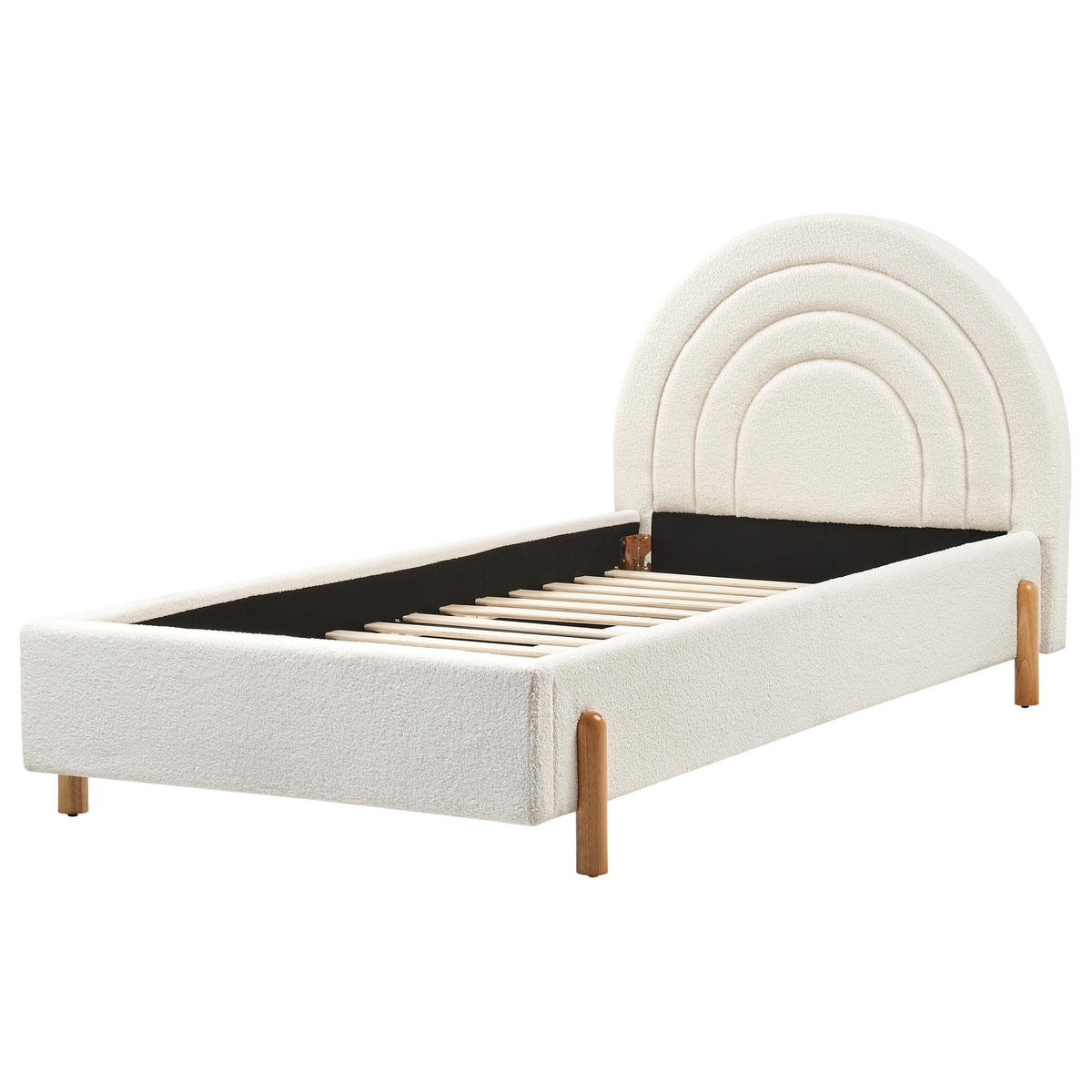 KINDERBETT 90x200 cm Weiß Anet - Creme, Textil (90/200cm) - Beliani