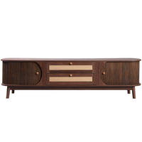 TV-BOARD Natur 170/39.5/46 cm mit Rattan - Naturfarben, Holzwerkstoff (170/46/39.5cm) - PANGIVO