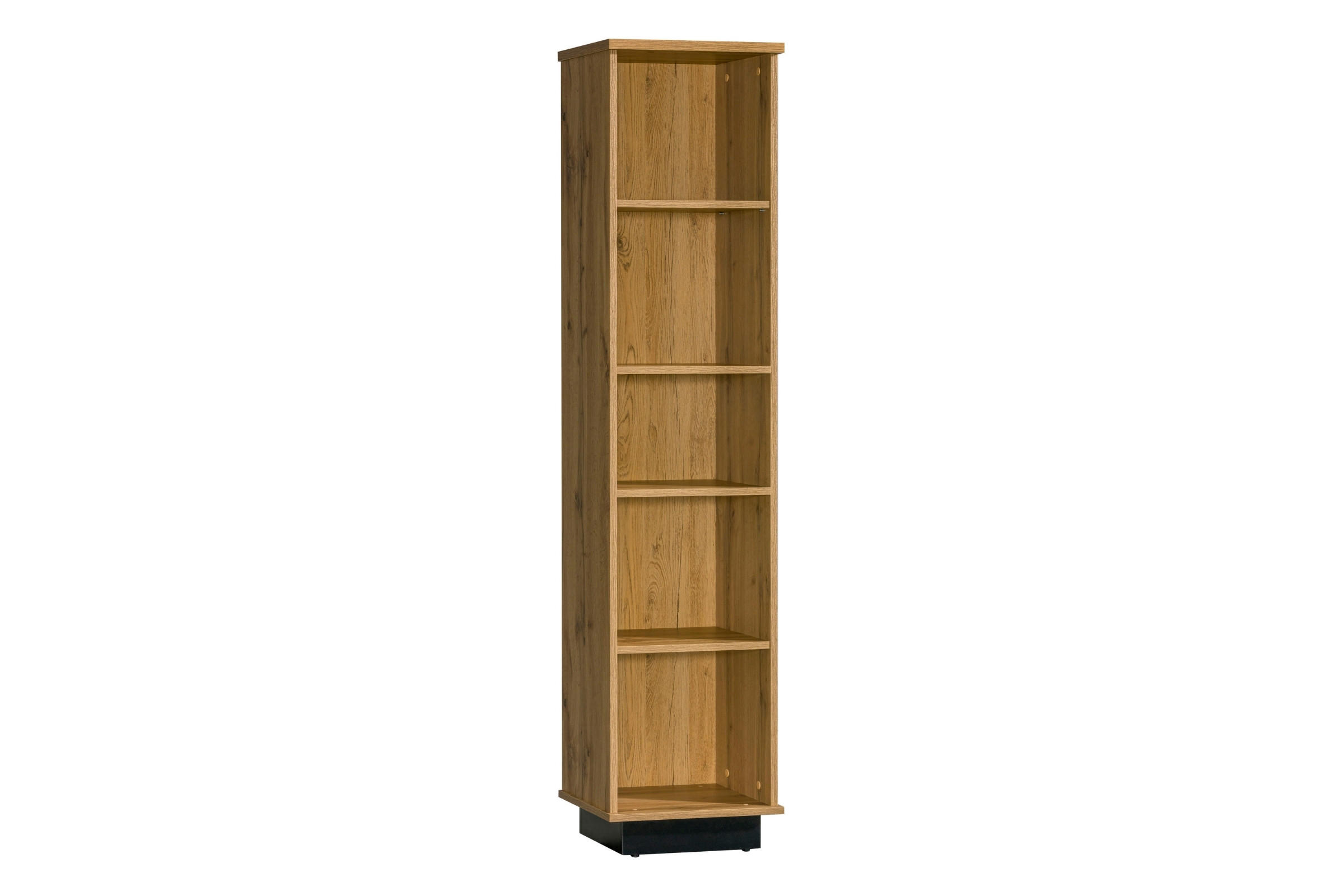 BÜCHERREGAL LAMI 10 40/176/36 cm in Wotan Eiche / Schwarz Matt - Eiche Wotan/Schwarz, Holzwerkstoff (40/176/36cm) - Deine Möbel 24