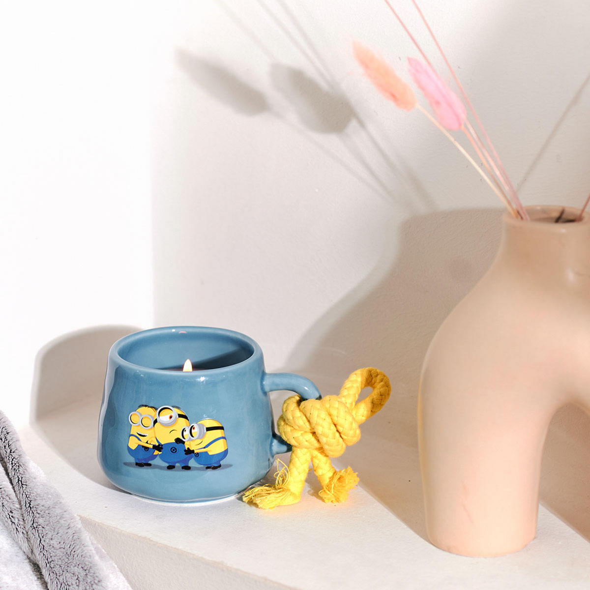 DUFTKERZE MINIONS - Blau, Naturmaterialien/Keramik (7cm)