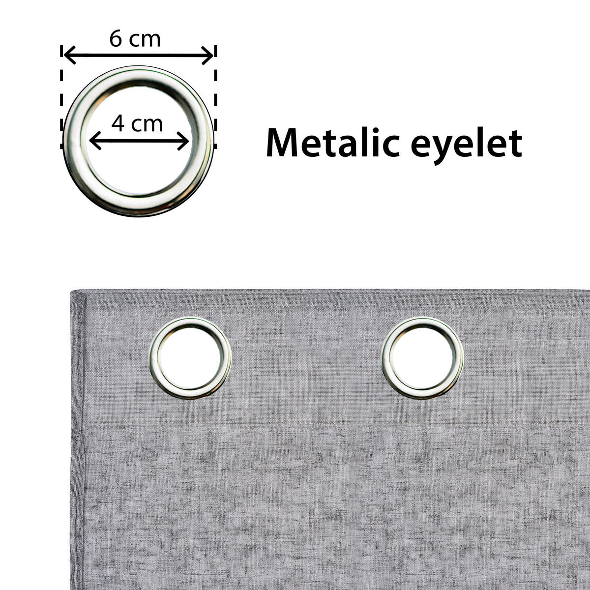 VORHANG MIT ÖSEN – lichtdurchlässig Grau, 280X300 - Grau, Kunststoff (280/300cm) - STORESDECO