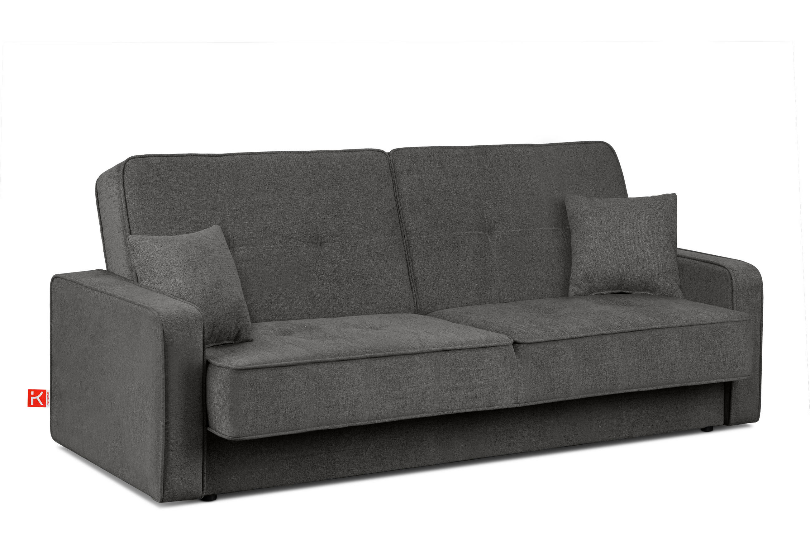 SCHLAFSOFA ORIO 3 Personen, Chenille-Stoff, Graphit - Graphitfarben, Textil (219/90/90cm) - KONSIMO®
