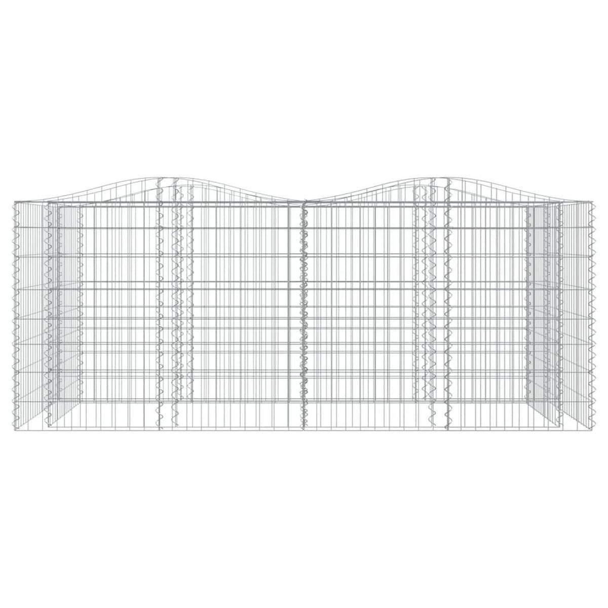 GABIONEN-HOCHBEET mit Hochbogen 200x100x100 cm Verzinktes Eisen - Silberfarben, Metall (100/100/200cm) - furnicato