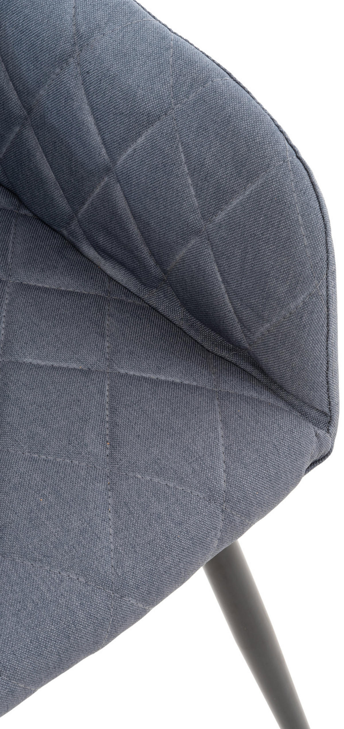 ESSZIMMERSTUHL Shyva Stoff, Gestell Metall matt Schwarz Dunkelgrau - Dunkelgrau/Schwarz, Textil/Metall (47/84/44cm) - TPFLiving