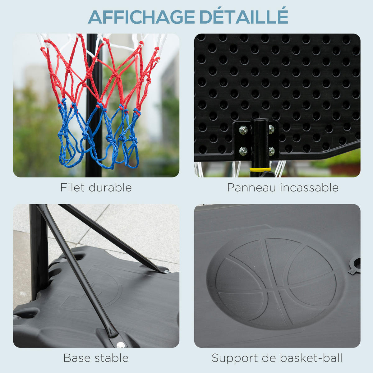 BASKETBALLKORB DE-18523 höhenverstellbar 197,5-254 cm Schwarz - Schwarz, Metall (48/76cm) - ComfortXL