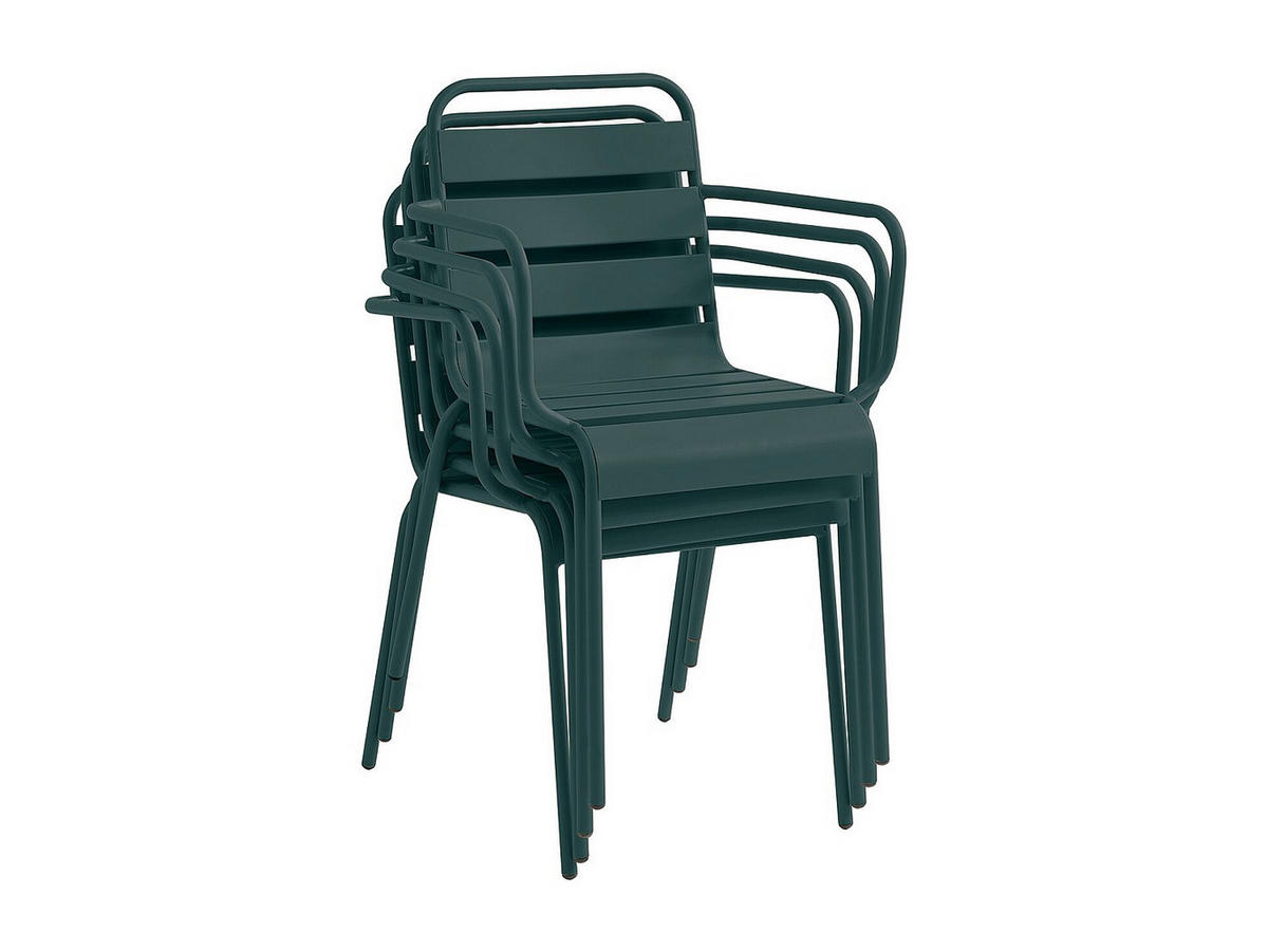 GARTENSESSEL stapelbar 2er-Set - Metall - Tannengrün - MIRMANDE von MYLIA - Grün, Metall (56/79/59cm) - Vente-Unique