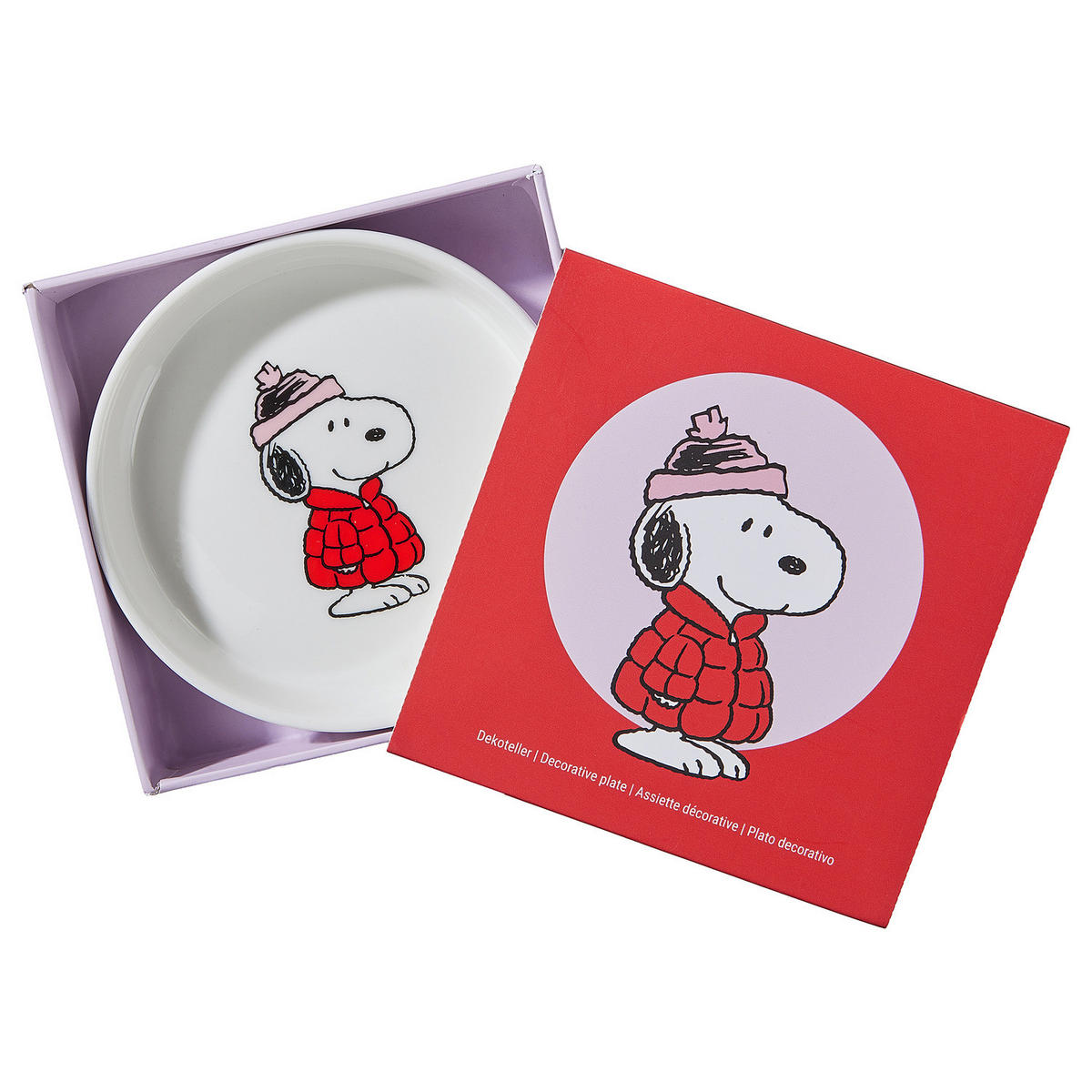 DEKOTELLER Peanuts Snoopy mit Jacke - Weiß, Keramik (2cm) - Butlers