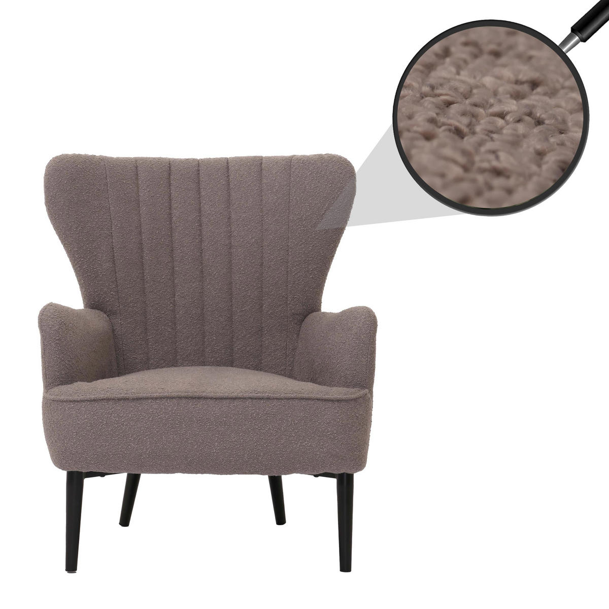 LOUNGE-SESSEL Hellgrau - Hellgrau, Textil (75/80/78cm) - MCW