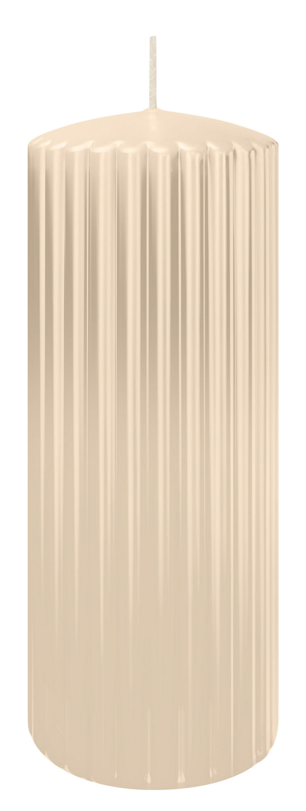 RILLEN KERZEN Creme 200 x Ø 80 mm, 4 Stück - Creme, Paraffin (8/20/20cm) - Wiedemann Kerzen